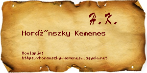 Horánszky Kemenes névjegykártya